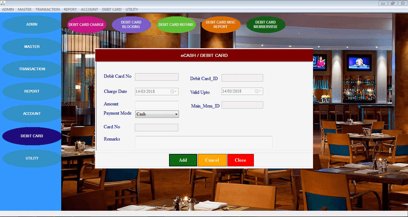 Bistro Club software (BCS)