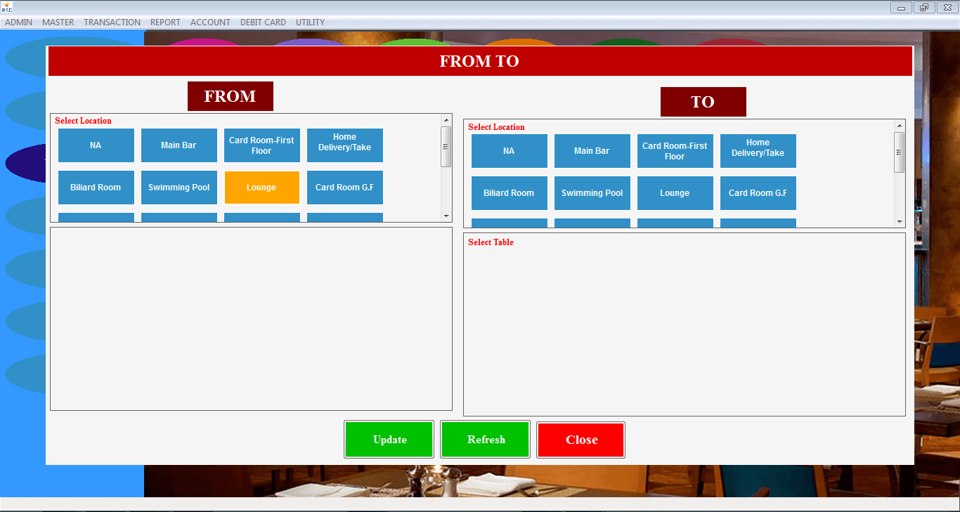 Bistro Club software (BCS)